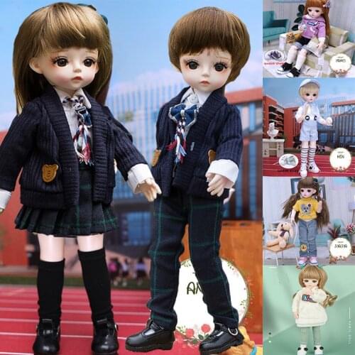 30CM Fashion Bjd Doll 18 Joints Beauty Make Up DIY Bjd Dolls With Clothes Suit Best Gifts For Girl Handmade Beauty Toy 1/6 BJD