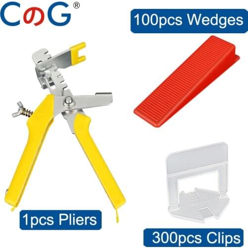401pcs Floor Spacer Tile Leveling System Spacer 3mm Clips For Tiling Flooring Tools 300 Pieces Clips + 100 Pcs Wedges + Pliers