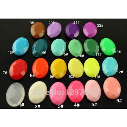 50pcs 13x18mm various colors Marquise oval candy Acrylic Stone Pointed back Beads No holes For Jewelry Making,Garm