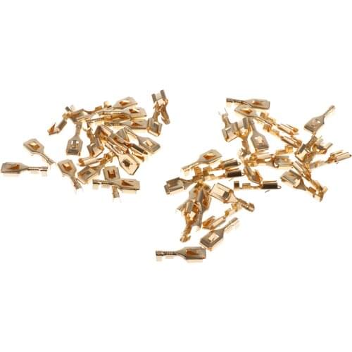 50X Female Spade Quick Crimp Terminals 6.3mm Connector Non Insulated