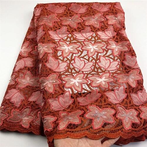 African Lace Fabric 2019 Embroidered Nigerian Laces Fabric High Quality French organza Lace Fabric With Sequins CHYO1-2