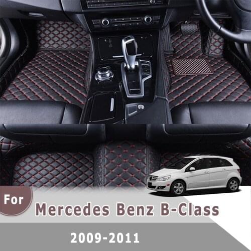 RHD Car Floor Mats For Mercedes Benz B-Class 2011 2010 2009 Auto Styling Accessories Car Protect Custom Waterproof Carpet Cover