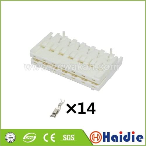 Free shipping 2sets auto 14pin auto plastic wiring harness cable male unsealed connector