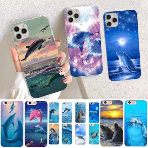 YNDFCNB sea animal cute dolphin Phone Case for iPhone 11 12 pro XS MAX 8 7 6 6S Plus X 5S SE 2020 XR case
