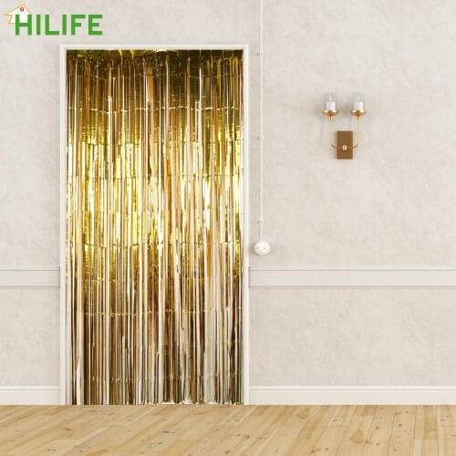 Door Curtain Shiny Tassel String Home Decoration Flash Line Modern Window Room Divider Valance