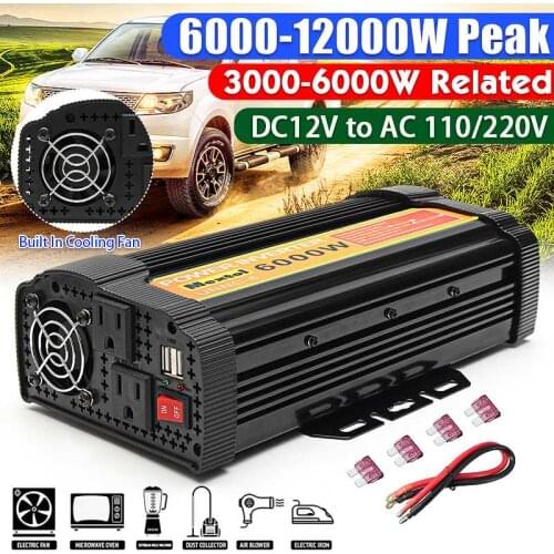 Dual USB Modified Sine Wave Inverter DC 12V To AC 110V 3000/4000/5000/6000W Voltage Transformer Power Converter Car Inverter