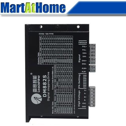Leadshine DM882S 2-phase Digital Stepper Driver 24~80VDC 2.1~8.2A 200 KHz Match 2-Phase 4-Phase NEMA 23 24 32 42 Stepper Motor
