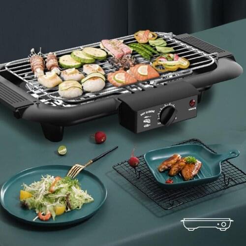 Electric Grill Portable Household Electric Oven Smokeless Indoor Barbecue Machine Hotplate BBQ Grill Meat Pan For Party Home