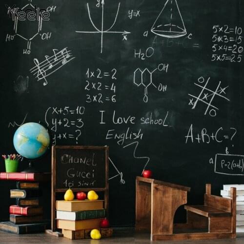 Yeele Back to School Backdrop Blackboard Books Math Class Table Photography Background Photographic For Photo Studio Photozone