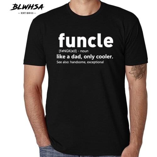 BLWHSA Mens Funcle Definition T-shirt Funny Gift for Uncle Proud A Uncle Tees Like A Dad Only Cooler Tshirt for Men 100% Cotton