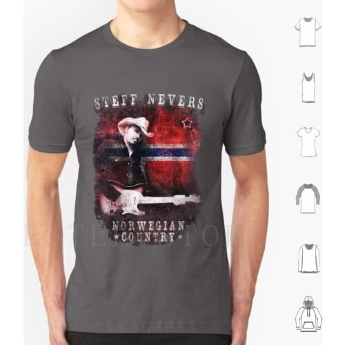 Steff Nevers-Norwegian Country T Shirt Cotton Men Diy Print Steff Nevers Country Norway Norwegian Flag Norwegian Cowboy Country