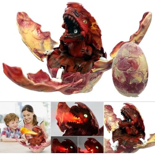 Voice Control Light Simulation Hatching Spray Dinosaur Egg Christmas Toys for Kids NSV