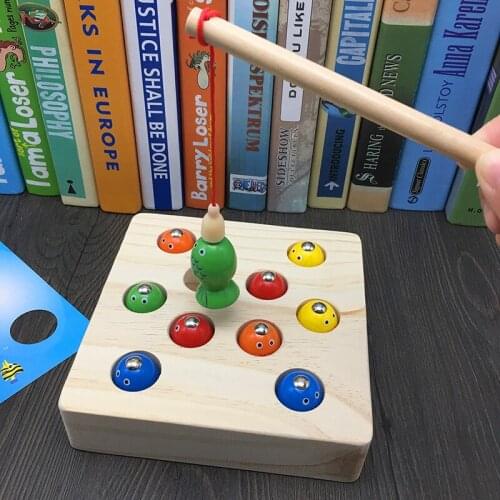 JaheerToy Childrens Wooden Toys Magnetic Game Fishing Toys Early Childhood Education 3-4 Years Old for Kids