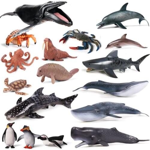 33 Styles Action&Toys Figure Ocean Marine World Animal Sea Life Shark Whale Dolphin Fish Collection Model Doll For Children Gift