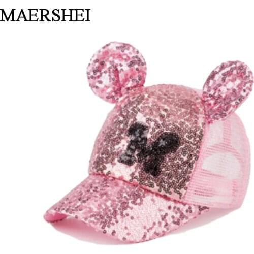 MAERSHEI Summer Child Sequin Mesh Cap Girls Sunscreen Baseball cap Boys Casual Cute Cap Snapback Kids Hat