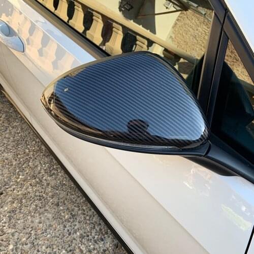 2 pieces Side Rearview Mirror Covers Caps Carbon Fiber For Volkswagen VW Golf MK7 7.5 GTI 7 Golf 7 R Touran L GTD GTE E-GOLF