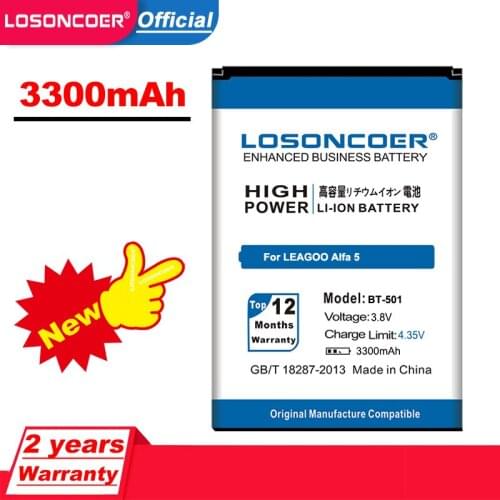 LOSONCOER 3300mAh BT-501 Battery for LEAGOO Alfa 5 Battery