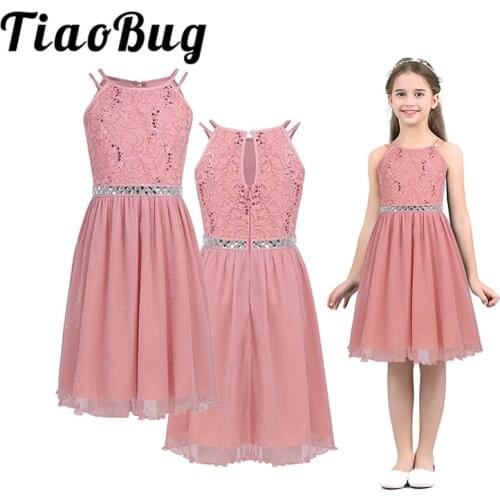 Petites Filles Robes Princess Lace Flower Girls Dresses Tulle Girls Pageant Dresses First Communion Dresses for Formal Party