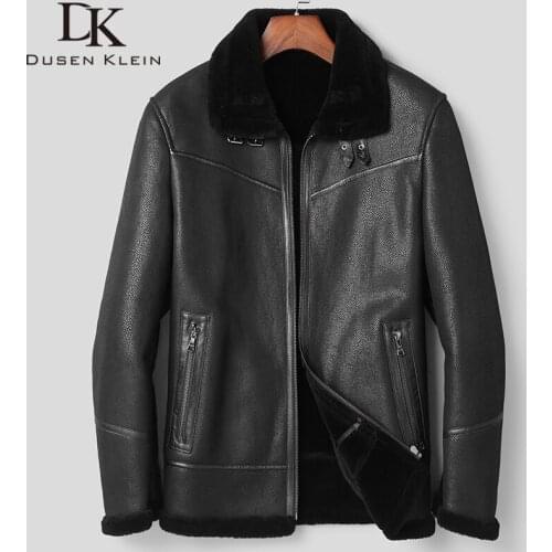 Men Winter Coat Warm Jackets Thick Outerwear Genuine Leather Sheepskin+Wool Liner Coat 2020 New Jacket B16072