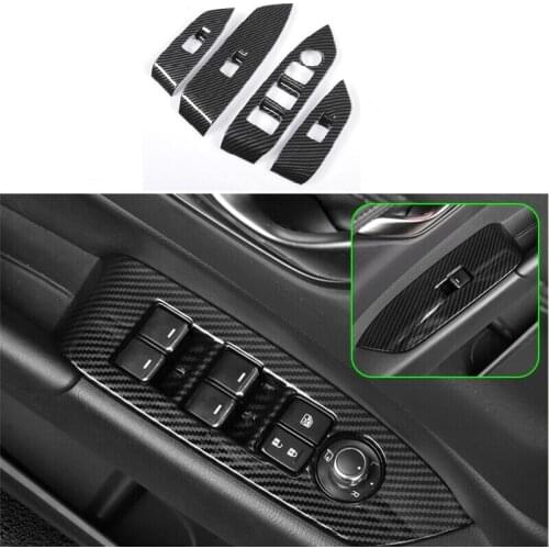 4PCS Carbon Fiber ABS Car Control Switch Panel Trim For Mazda CX5 CX-5 2017+ Car Interior protection Accessories Mouldings