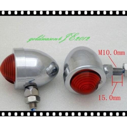 From aftermarket Chrome/Red TURN SIGNAL Bullet LIGHT fitting for Honda VT VTX 750 1100 1300 1800 Shadow