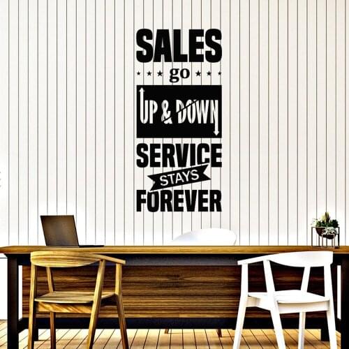 Sales Service Quote Saying Lettering Office Motivating Decor Stickers Mural Vinyl Sticker For Store Window Cheap Sale H418