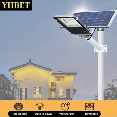 YIIBET Cool White Solar Street Light Garage Led Street Lamps Solar Street Flood Lighting Dusk To Dawn For Outdoor Garden Garage