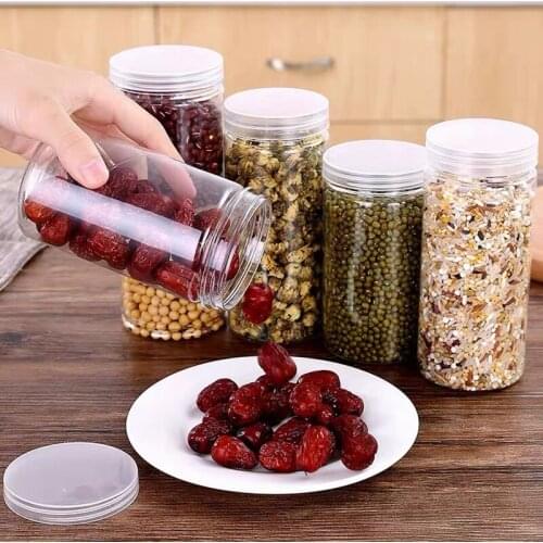 20 PCs Clear Empty Plastic Container Transparency Cover Kitchen Storage Rangment Food Sealed Can Chili Sauce Tea Honey Bottle