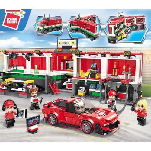 Enlightenment Building Blocks Mobile Racing Center Children Assembling Small Particles Sports Car Model Boys Assembling Toys