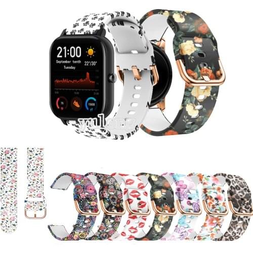 Camo Wrist Soft Silicone Watch Strap Band For Huami Amazfit GTS 2 GTS2 Smart Watch Sport mini band for Bip U LITE strap 20mm