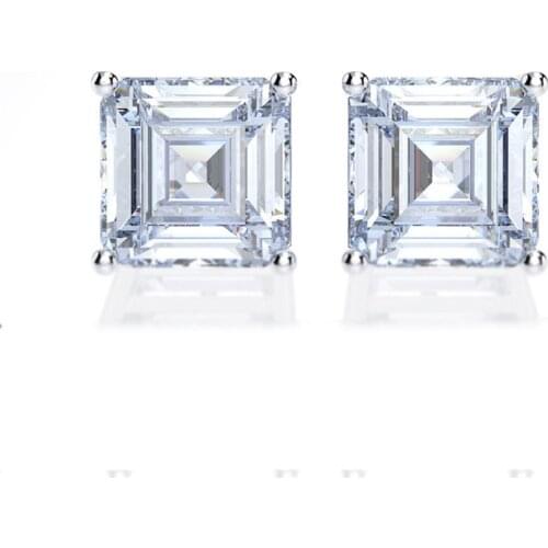 Handmade Asscher Cut 1.5ct Lab Diamond Stud Earring 100% Real 925 sterling silver Jewelry Engagement Wedding Earrings for Women