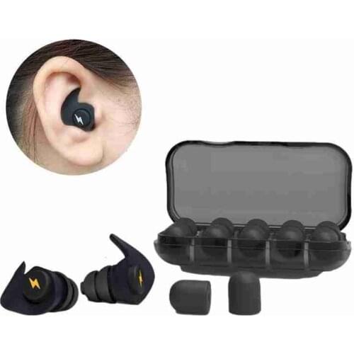 Sleep Silicone Ear Plugs Black Red Anti-Noise Ear Plug Sound Insulation Filter For Ears Earplug Soft Foam Sleeping Earplugs