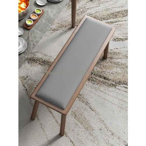 Ash wood bench Nordic simple solid wood dining table supporting bench living room household long stool shoe changing stool bed e