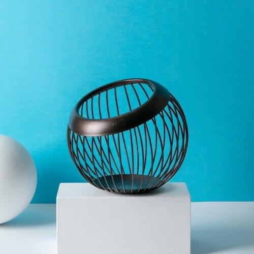 Home Living Room Fruit Plate Woven Iron Wire Hollow Storage Fruit Vegetable Basket Round Elegant Picnic Tray Drying Food