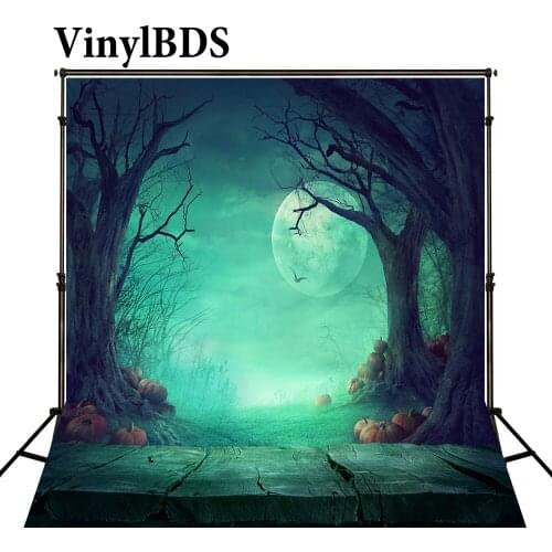 VinylBDS Children Halloween Photography Backdrops Horror Night Forest Scenery Backdrop Baby Halloween Pumpkin Backdrops Studio