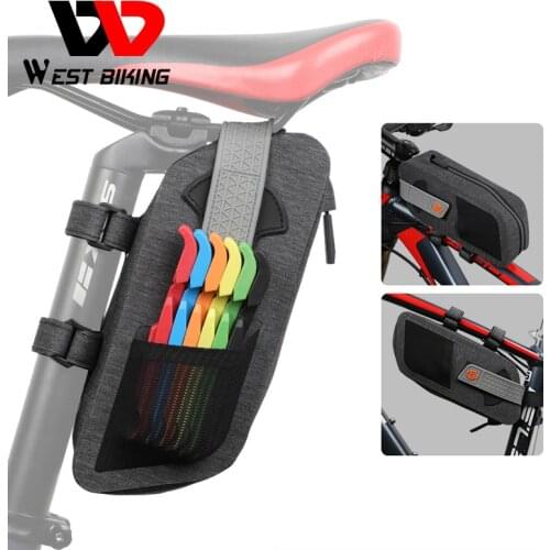 WEST BIKING Rainproof Bicycle Bag Top Front Tube Frame MTB Road Bike Saddle Bags For Cycling Seatpost MTB Bike Bag Accessories