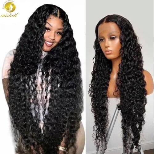 Water Wave Wig Short Curly Lace Front Human Hair Wigs 26 28 30Inch 150% Deep Wave Long Frontal Wig For Black Women