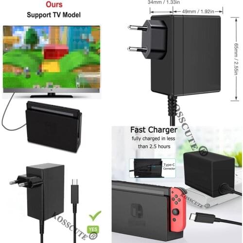 5V 2.6A Charging USB Type C EU US Plug Power Supply AC Adapter Charger For Nintend Switch NS Lite Game Wall Travel Home Charge