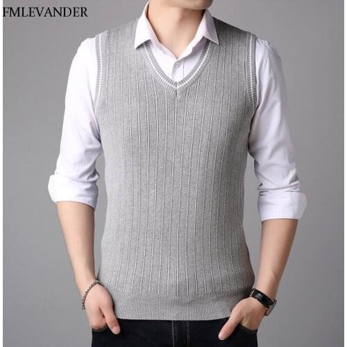 Winter Autumn Spring Business Sweaters Sleeveless Cardigans Sweater Vest Men