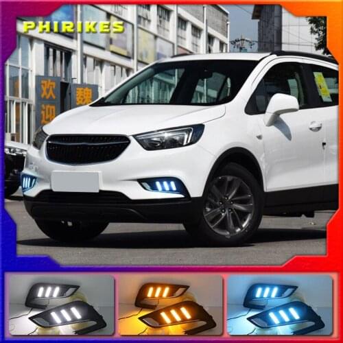 2pcs LED For Buick Encore Opel mokka 2017 2018 Driving DRL Daytime Running Light fog lamp Relay LED DRL Daylights