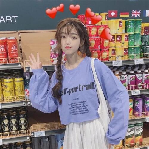 2020 Womens T-shirts Tops Japanese Kawaii Ulzzang Loose Casual Retro Alphabet T-shirt Female Korean Harajuku Clothes For Women