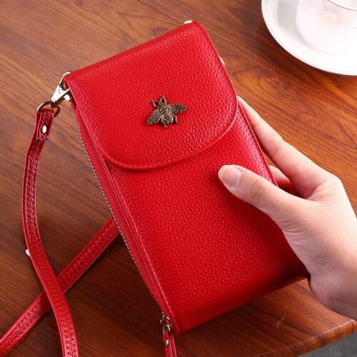 2021 New Real Leather Lady Mobile Phone Bag Womens Messenger Bag Fashion crossbody bag Versatile Small Phone Bag Mini Bag 45