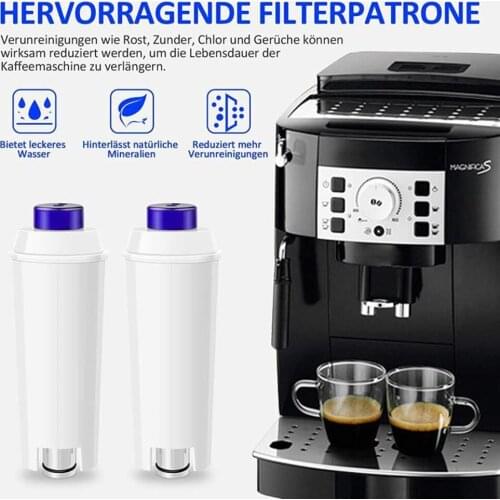 4 Packs Coffee Machine Water Filter for Delonghi DLSC002 Replacement Filter Cartridge with Activated Carbon for ECAM ESAM ETAM