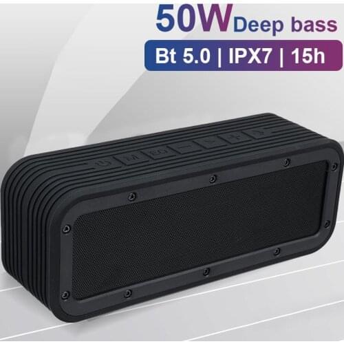 50W column Bluetooth speaker IPX7 waterproof wireless HIFI high power speaker Super bass DSP subwoofer music center sound bar
