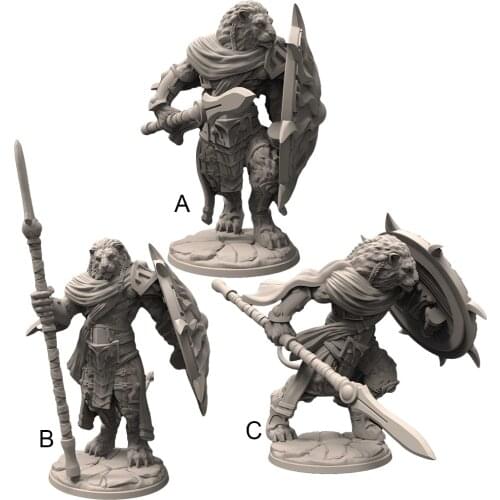 56mm Resin Model Lion Man Guard Warrior Figure Unpainted DW-015
