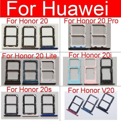 Sim Card Tray Socket Slot Adapter For Huawei Honor View 20 Pro Lite 20i 20s Micro SD Reader Card Holder Replacement Parts