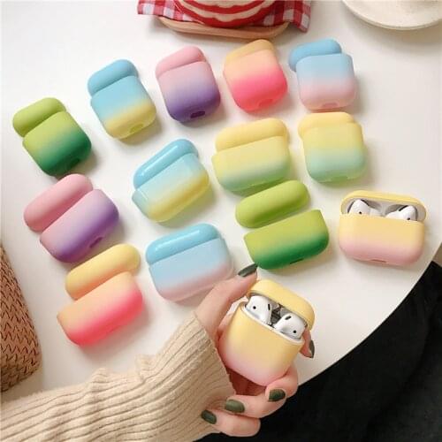 Cute Gradient Color Earphone Case For AirPods Pro 2 1 Cases Hard PC Protective Cover for AirPod 2 3 Air Pods Charging Box Bags