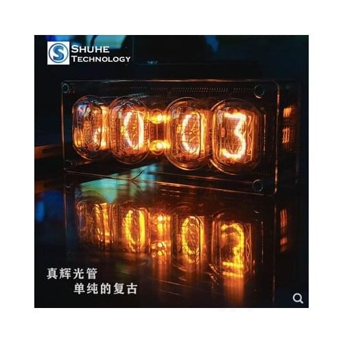 Digital In-14 Glow Tube Clock, Soviet Union In-14 Punk Retro Style Digital Desk Clock Alarm Clock