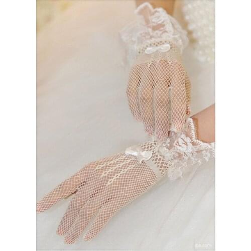 Kid child flower girl long gloves student lace glove costume gloves dacning glove 8-12 years old wholesale