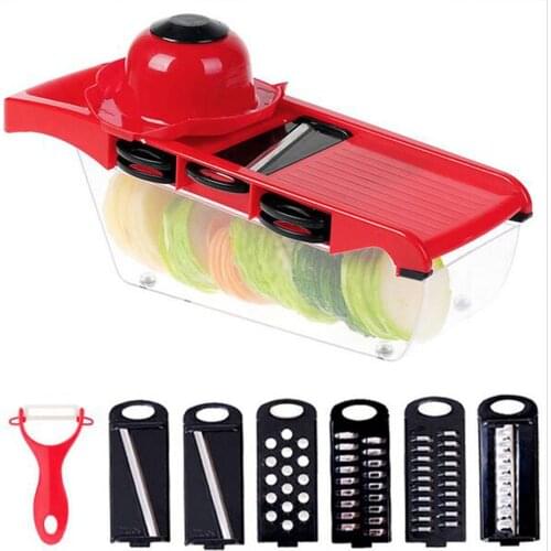 Hot Sale 8PCs Manual Potato Slicer Vegetable Fruit Cutter Stainless Steel Mandoline Onion Peeler Carrot Grater Dicer 10500E